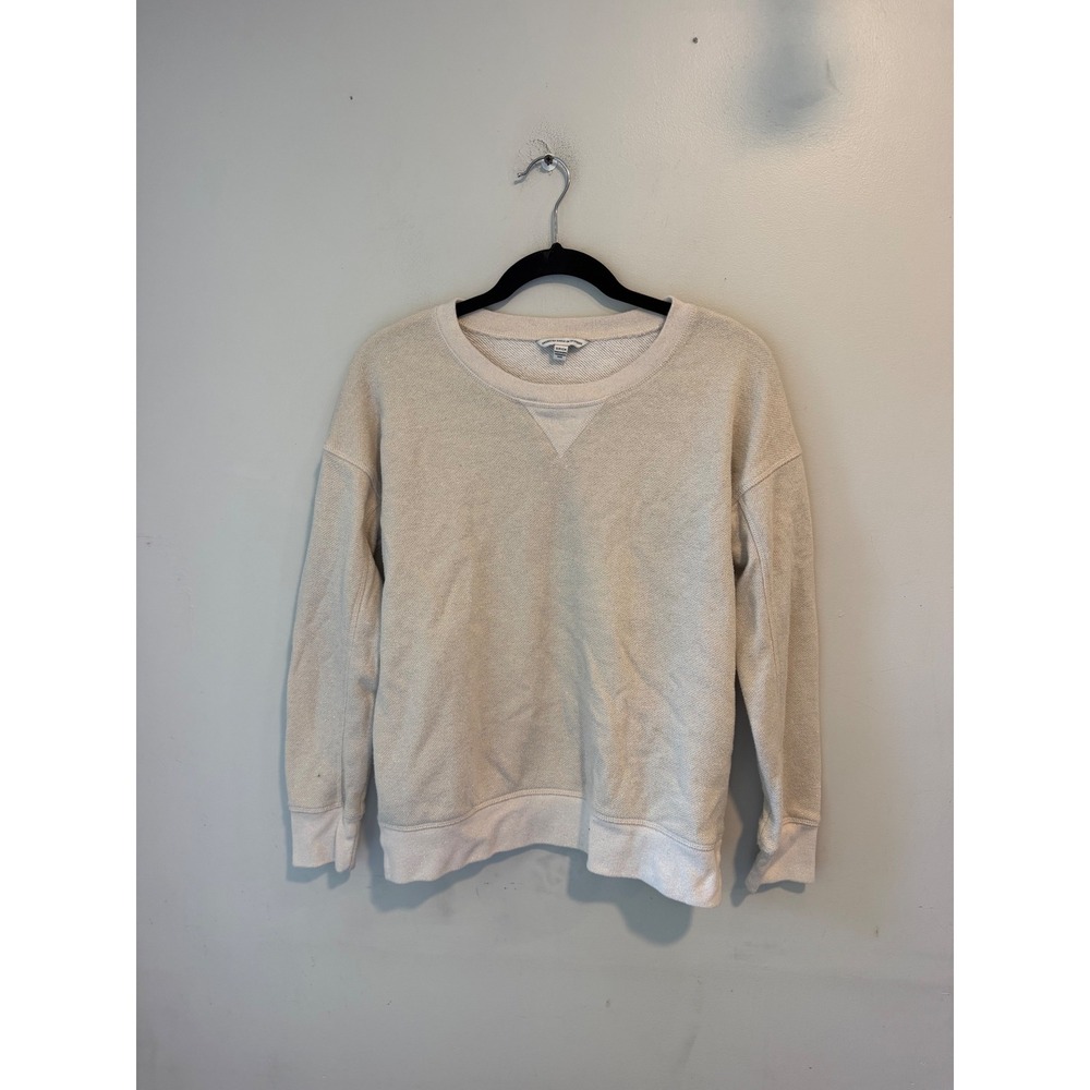 American Eagle Outfitters Metallic Cream Crewneck Sweatshirt Womens Small